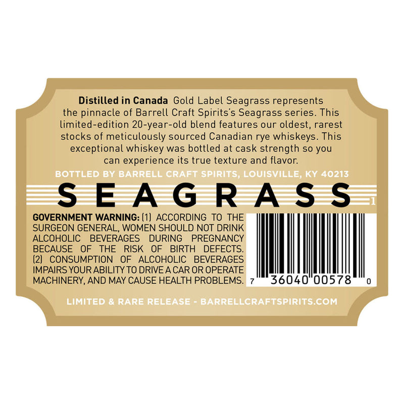Barrell Craft Spirits Seagrass Gold Label