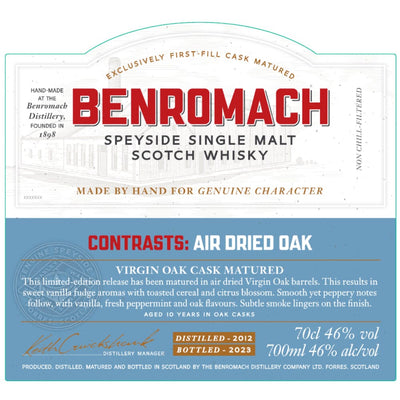 Benromach Contrasts: Air Dried Oak 2023 Release