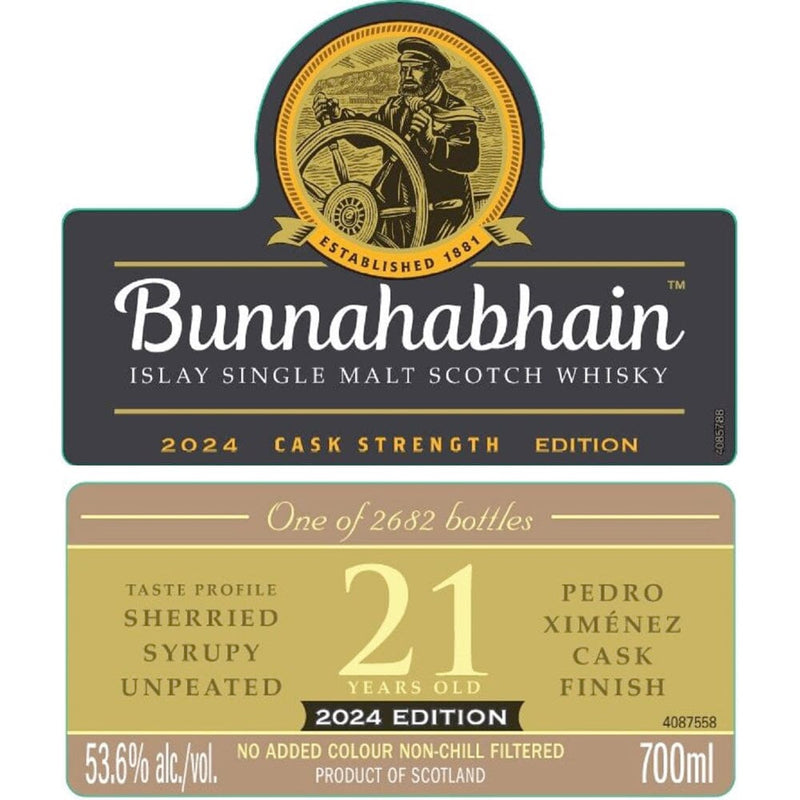 Bunnahabhain 21 Year Old Cask Strength 2024 Edition