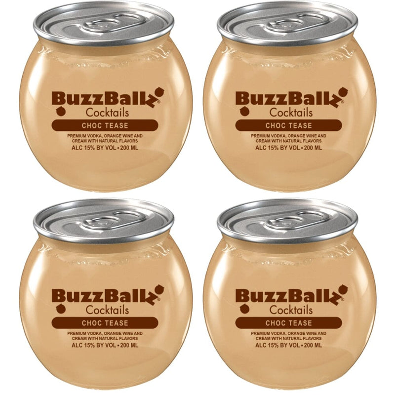 Buzzballz Choc Tease Pre-Mixed Cocktails 4-Pack