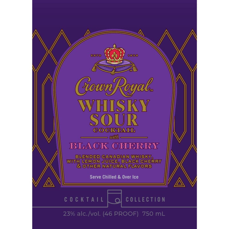 Crown Royal Black Cherry Whisky Sour Bottled Cocktail 750ML