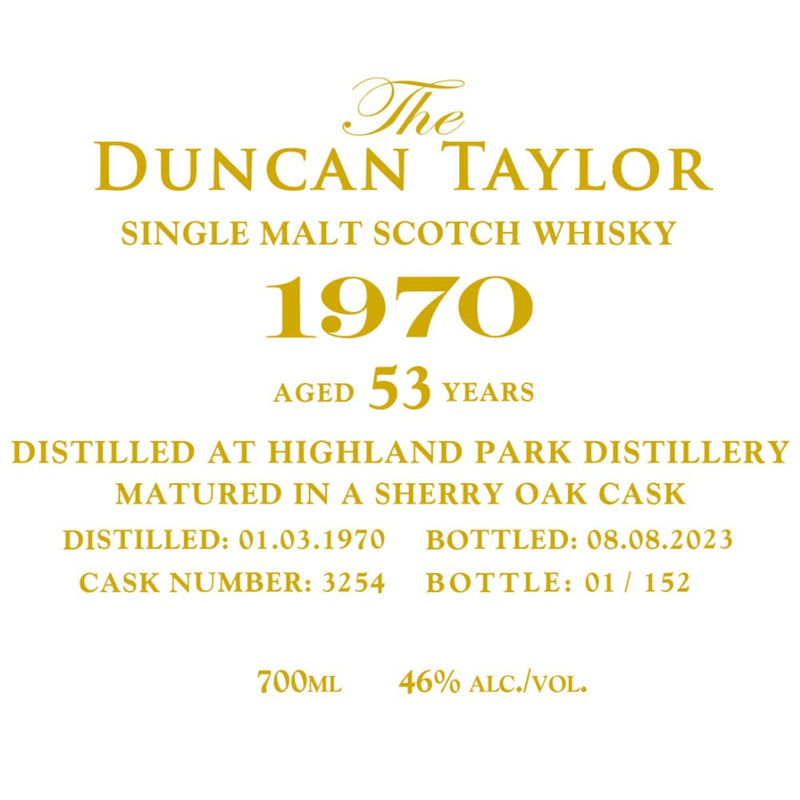 Duncan Taylor 1970 Highland Park 53 Year Old