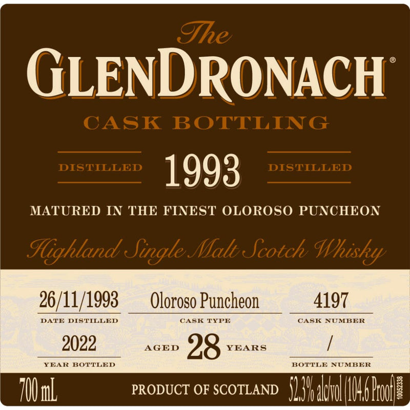 Glendronach 28 Year Old 1993 Cask 