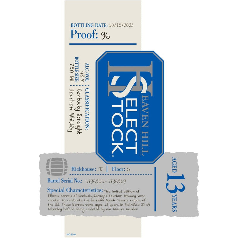 Heaven Hill Select Stock 13 Year Old Rickhouse JJ