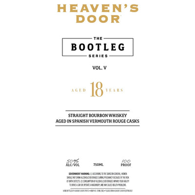 Heaven's Door Bootleg Series Volume 5 Spanish Vermouth Cask Strength Bourbon