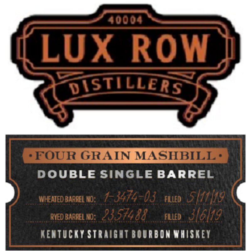 Lux Row Distillers Four Grain Double Single Barrel Straight Bourbon