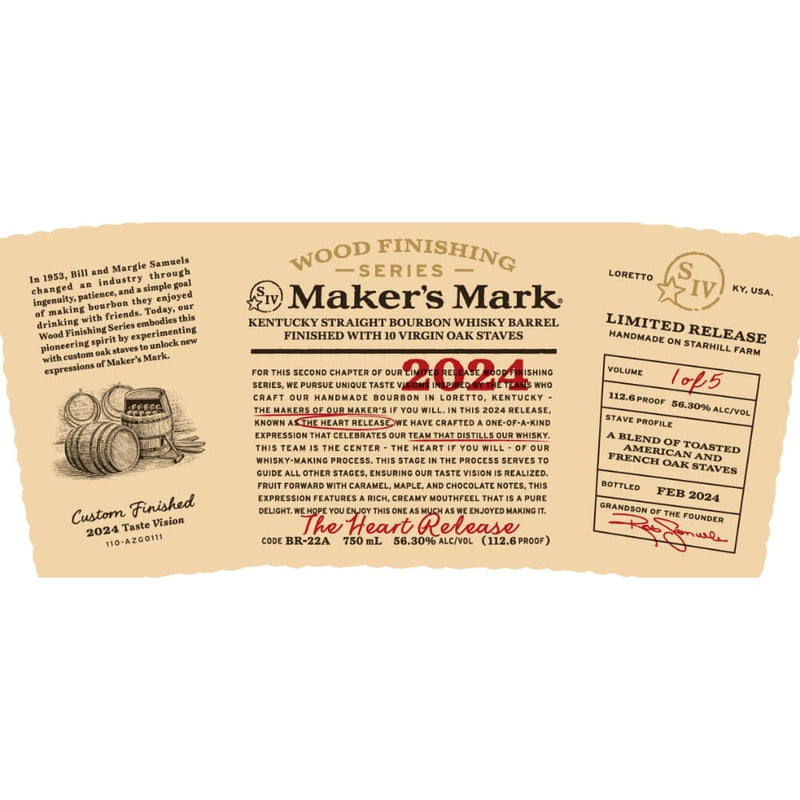 Maker’s Mark Wood Finishing Series 2024 BEP The Heart Release