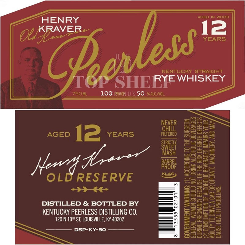 Peerless Henry Kraver 12 Year Old Rye Whiskey