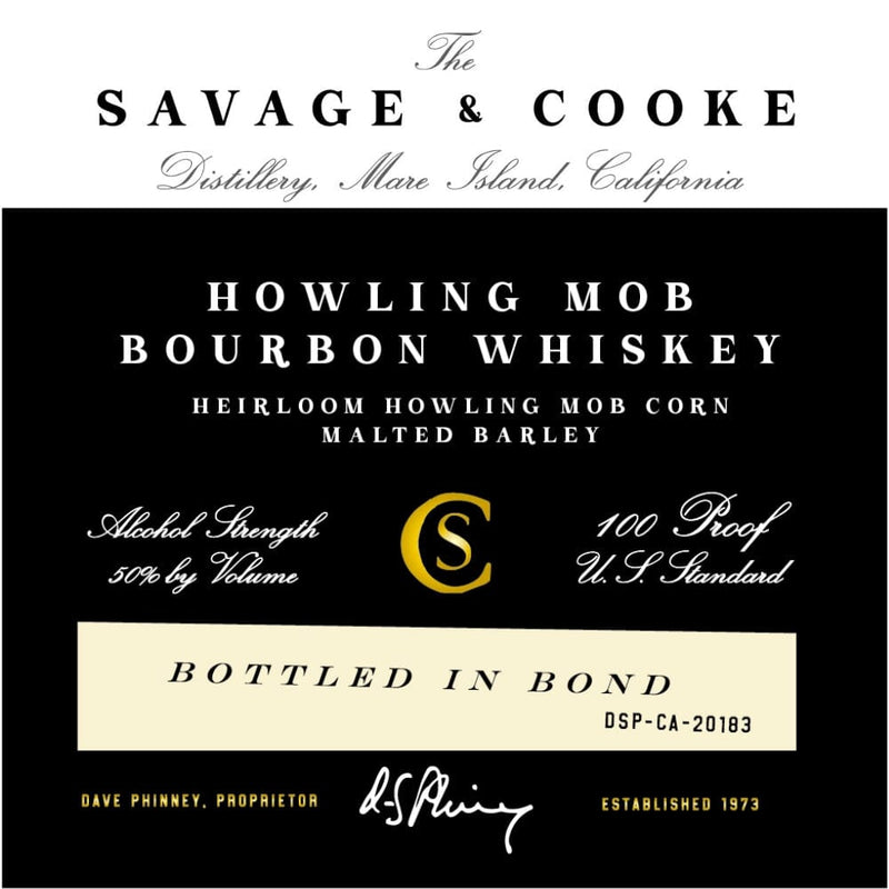 Savage & Cooke Howling Mob Bourbon Bottled in Bond