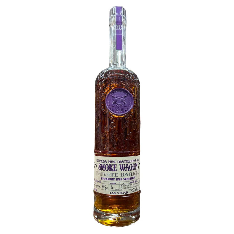 Smoke Wagon Straight Rye Whiskey Private Barrel 6 Year Old California 