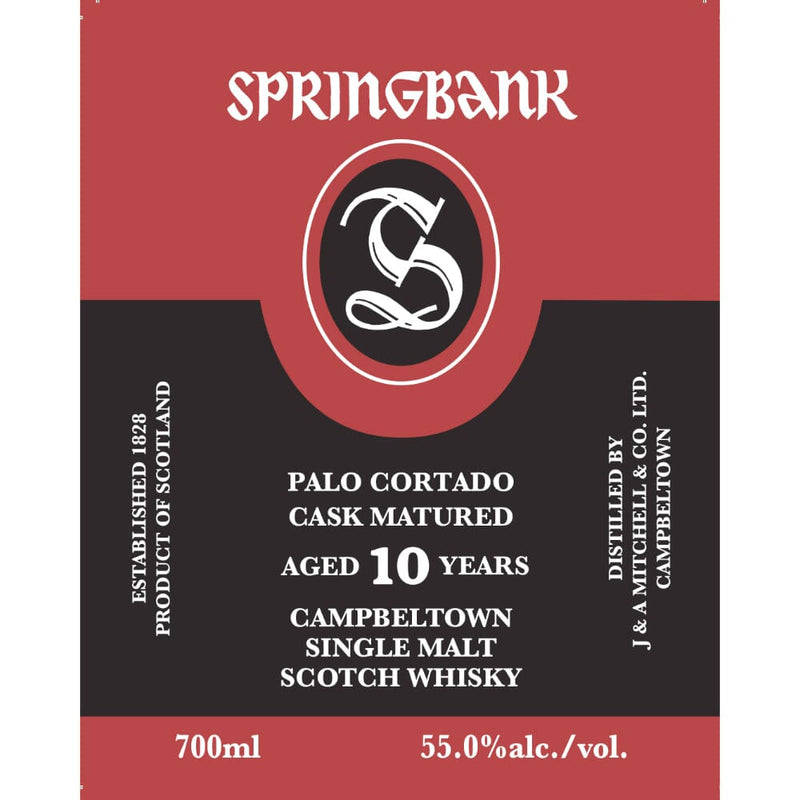 Springbank Palo Cortado Cask Matured 10 Year Old