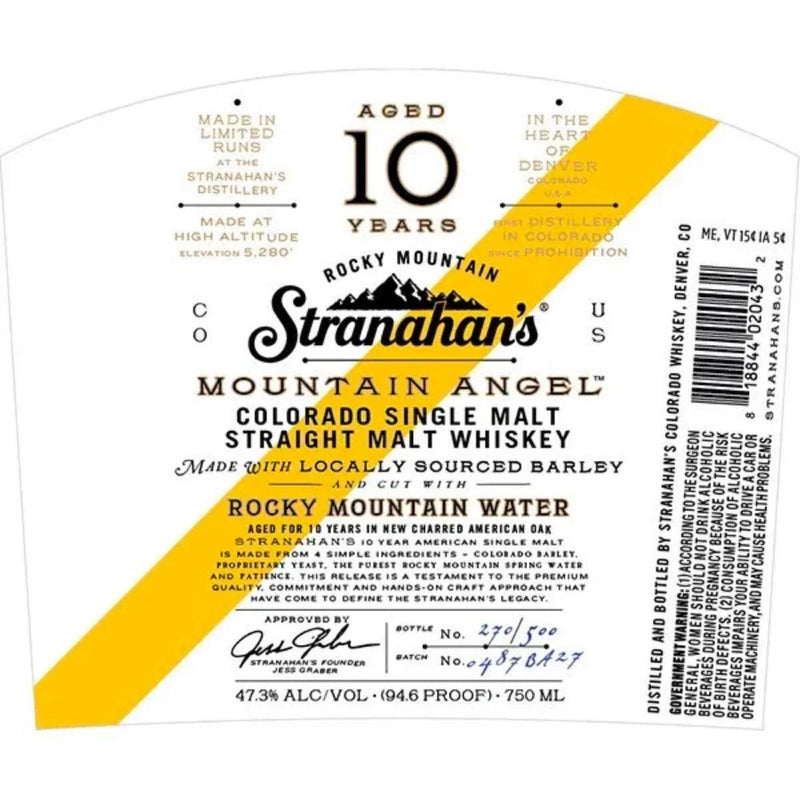 Stranahan’s Mountain Angel 10 Year Old Whiskey