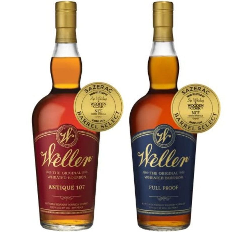 Weller Full Proof & Antique 107 Sip Whiskey X Wooden Cork NCF Sister Single Barrels