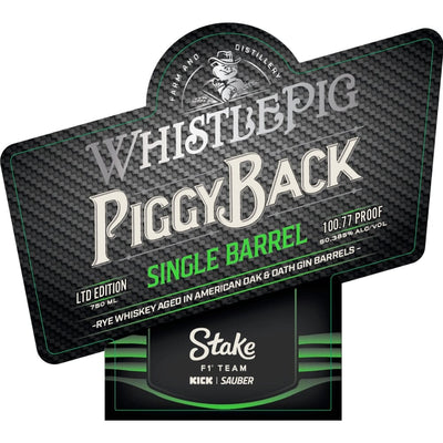 WhistlePig PiggyBack Stake F1 Team Kick Sauber Rye Whiskey
