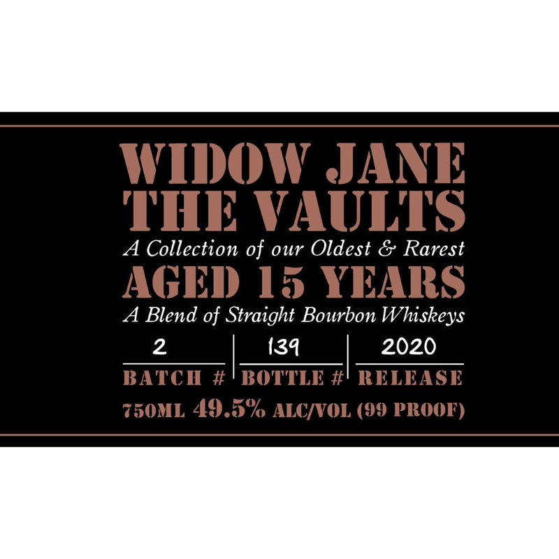 Widow Jane The Vaults 2020 Edition