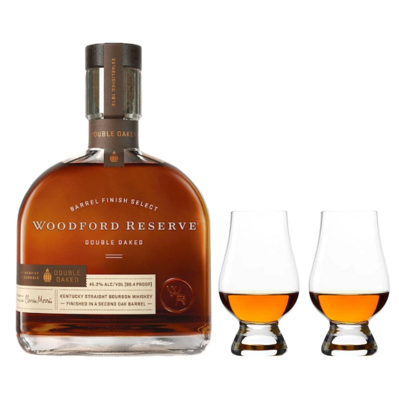 Woodford Reserve Double Oaked Bourbon Whiskey & Glencairn Whiskey Glass Set