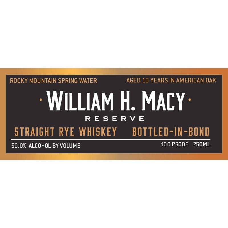 Woody Creek Distillers William H. Macy Reserve "Bottled in Bond" Straight Rye Whiskey