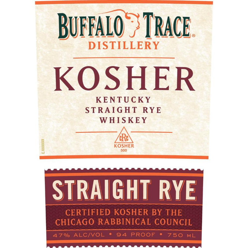 Buffalo Trace Kosher Straight Rye Whiskey