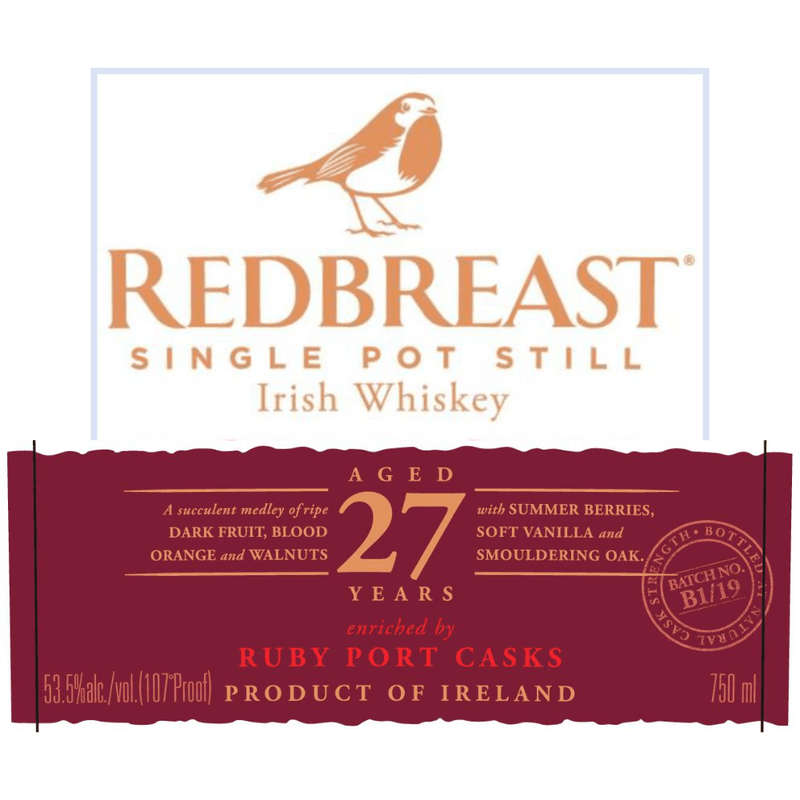 Red Breast 27 Year Old Ruby Port Casks