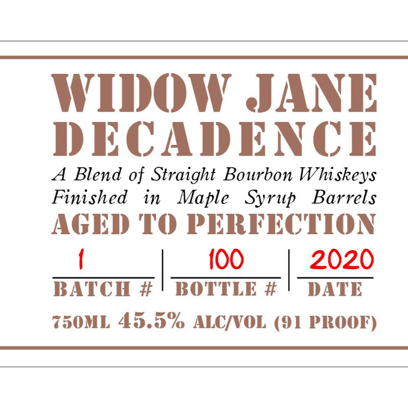 Widow Jane Decadence 2021