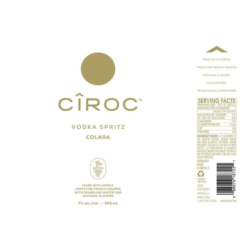 Ciroc Vodka Spritz Colada 4PK Cans