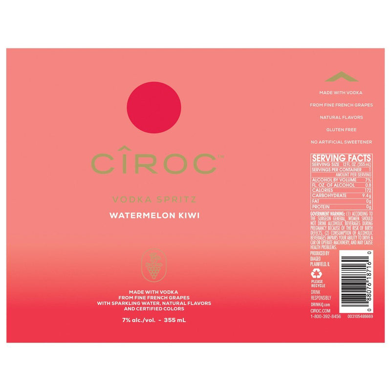 Ciroc Vodka Spritz Watermelon Kiwi 4PK Cans
