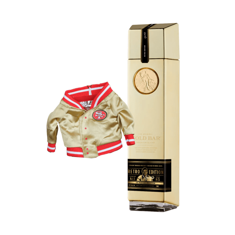 Gold Bar Whiskey Joe Montana Retro Edition 49ers Can Koozie Jacket