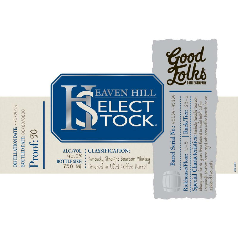 Heaven Hill Select Stock Cold Brew Finish Bourbon Whiskey
