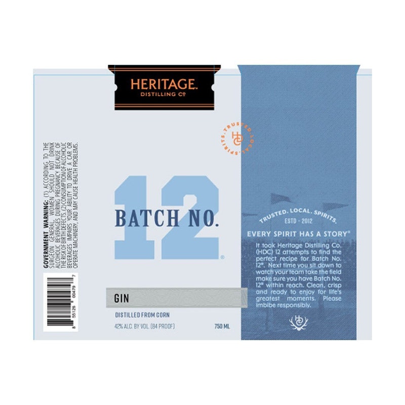 Heritage Distilling Batch No 12 Gin