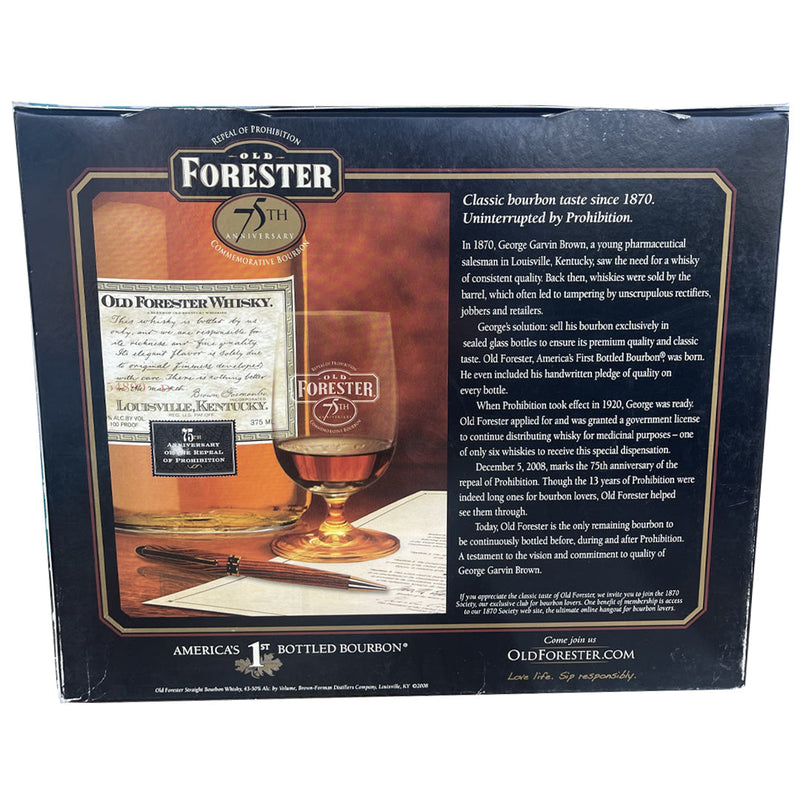 Old Forester 75th Anniversary of the Repeal of Prohibition 375ML Gift Box