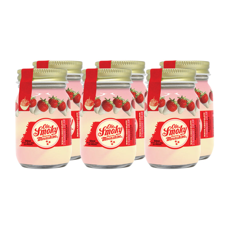 Ole Smoky White Chocolate Strawberry Cream Moonshine Mini 50ml 6pk
