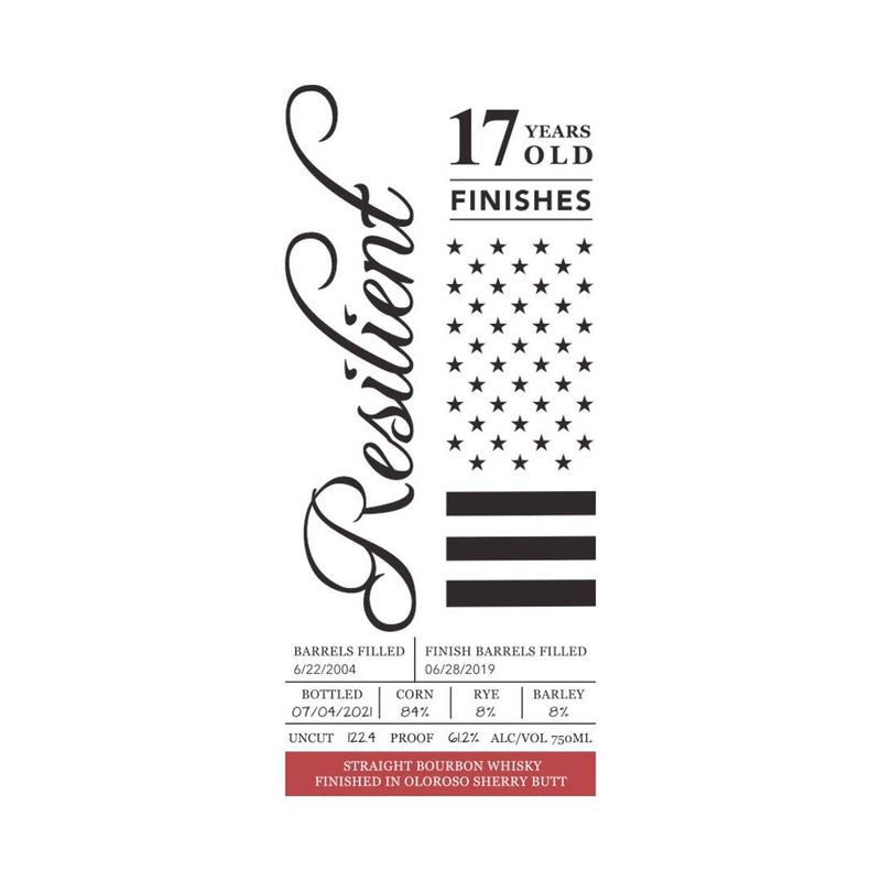 Resilient 17 Year Old Oloroso Sherry Butt Finished Straight Bourbon