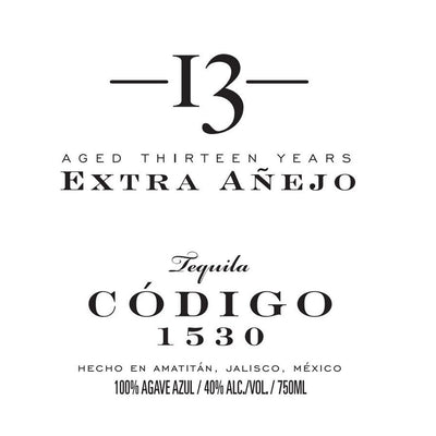 Codigo 1530 13 Year Old Extra Anejo