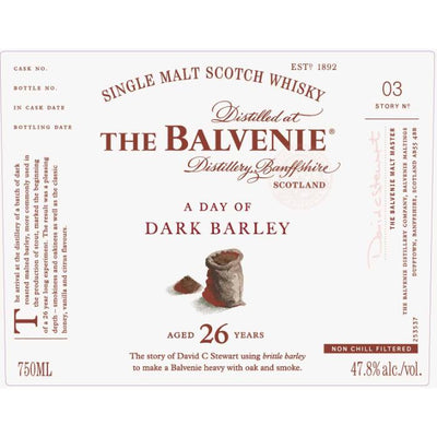 The Balvenie A Day Of Dark Barley 26 Year Old