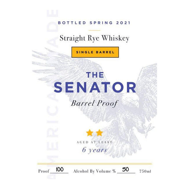 The Senator Single Barrel 6 Year Rye 2021