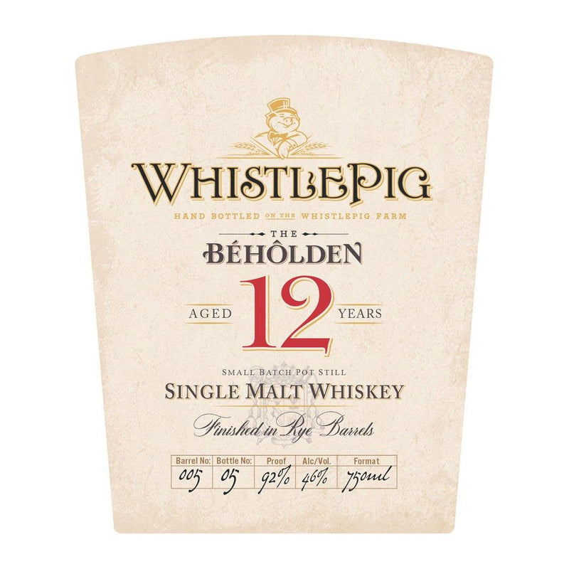 WhistlePig The Beholden 12 Year Single Malt