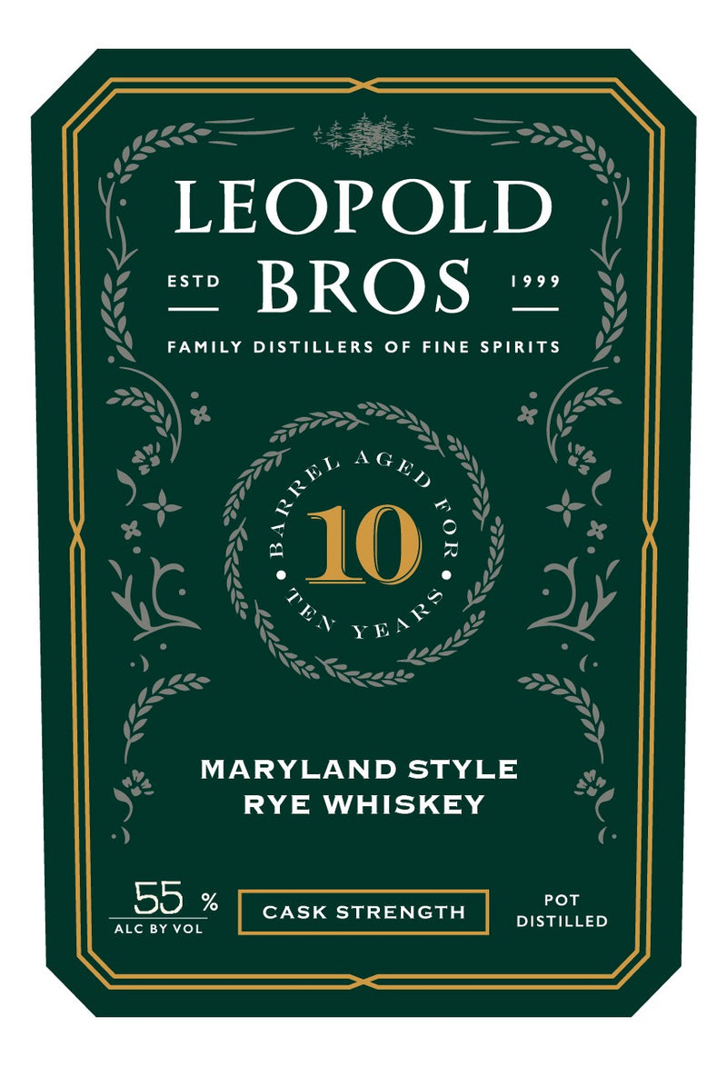 Buy Leopold Bros Maryland Style Rye Whiskey 10 Year Cask Strength ...