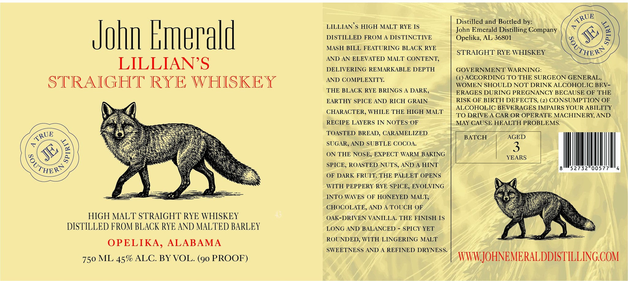Buy John Emerald Lillian's Straight Rye Whiskey 90 Proof® Online ...
