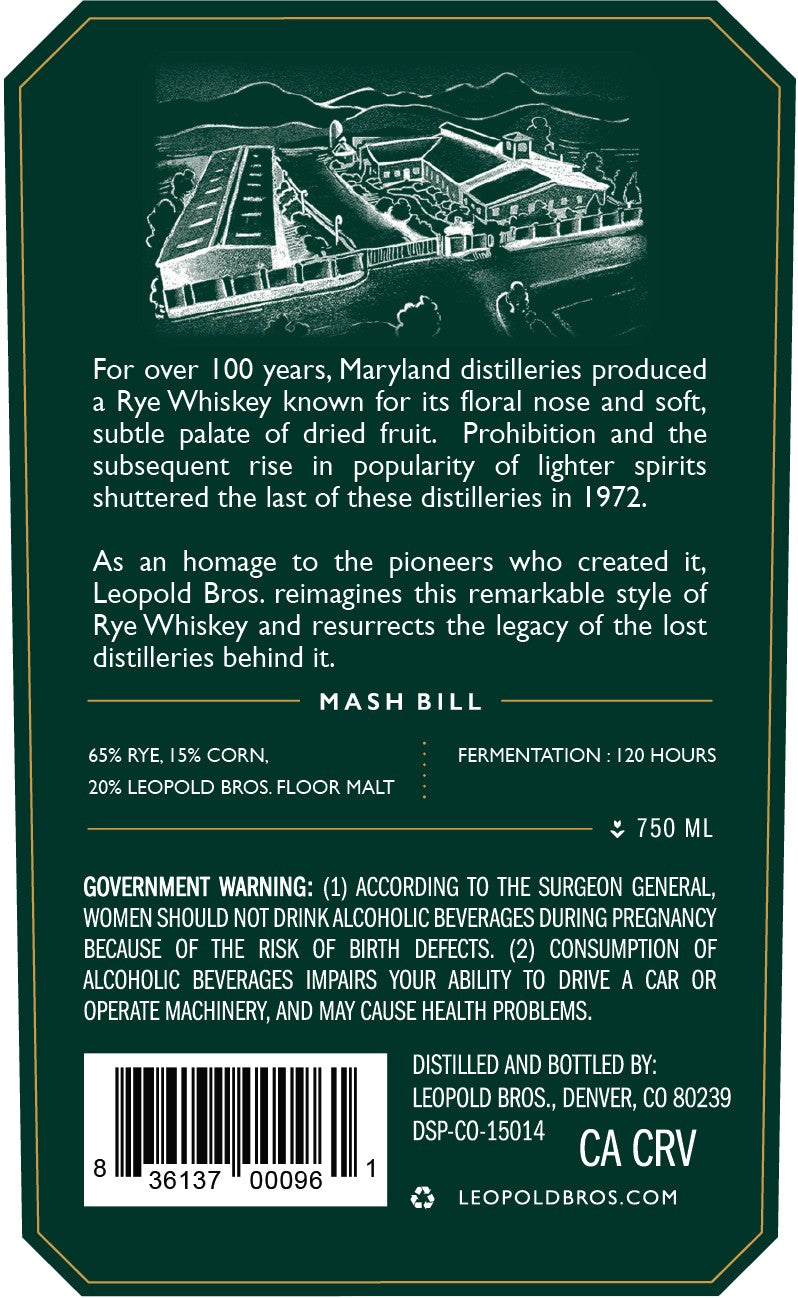 Buy Leopold Bros Maryland Style Rye Whiskey 10 Year Cask Strength ...