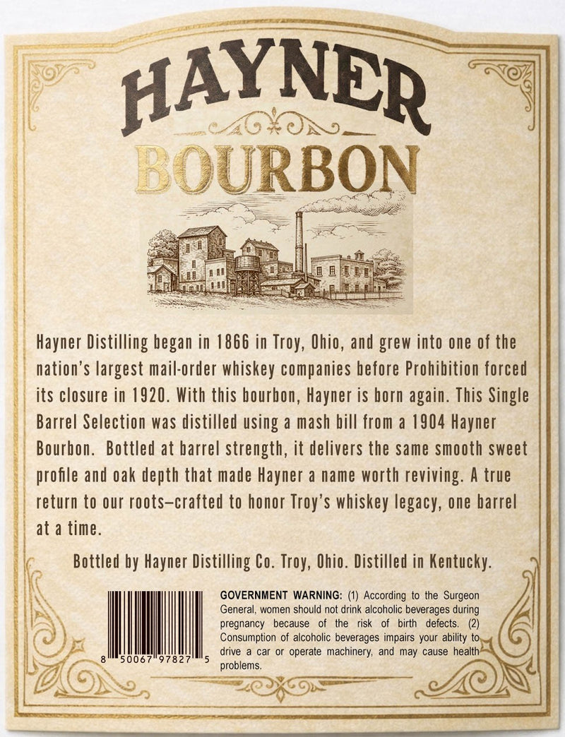 Buy Hayner Bourbon Single Barrel Selection Straight Bourbon Whiskey ...
